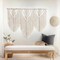 Large Handmade Boho Macrame Wall Hanging Tapestry Chic Bohemian Woven Wall Art for Living Room, Bedroom, or Wedding Party Decor (Beige, Twelve Rhombus Design)